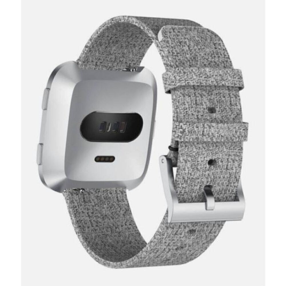 Qibox Versa Fitbit Gray Canvas Band, Adjustable Strap